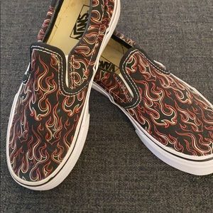 Vans flame shoes kids size 2